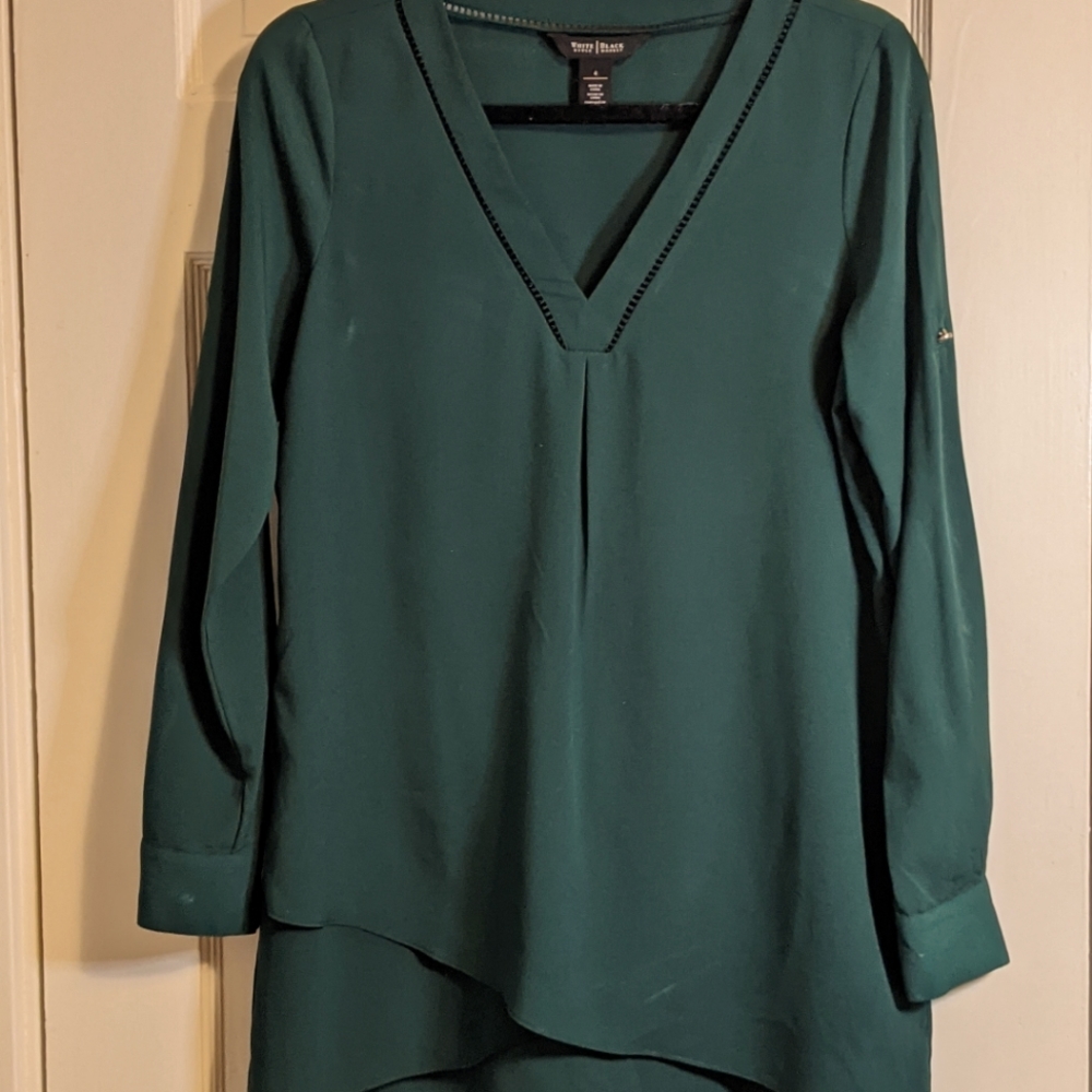 WHBM Green Tunic Blouse